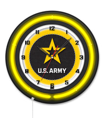 United States Army Black Case Neon Clock