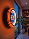Auburn University Black Case Neon Clock