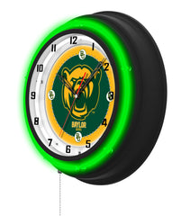 Baylor University Black Case Neon Clock