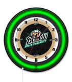 Bemidji State University Black Case Neon Clock