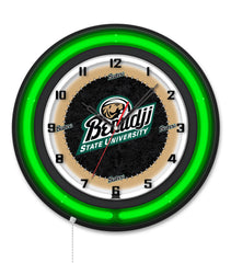 Bemidji State University Black Case Neon Clock