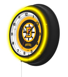 Boston Bruins Black Case Neon Clock