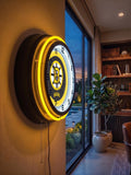 Boston Bruins Black Case Neon Clock