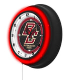 Boston College Black Case Neon Clock