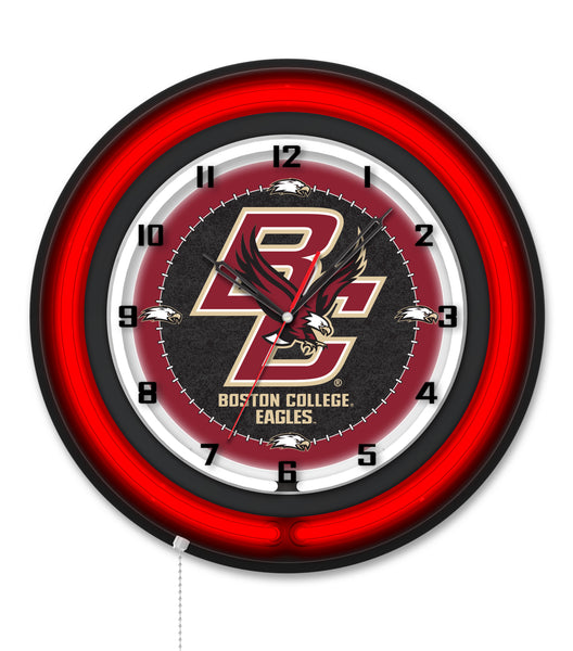 Boston College Black Case Neon Clock