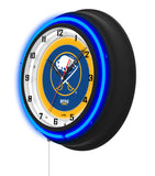 Buffalo Sabres Black Case Neon Clock