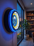 Buffalo Sabres Black Case Neon Clock