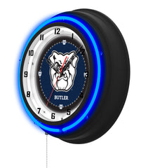 Butler University Black Case Neon Clock