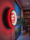 Calgary Flames Black Case Neon Clock