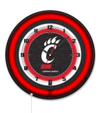 University of Cincinnati Black Case Neon Clock