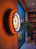 Clemson Black Case Neon Clock
