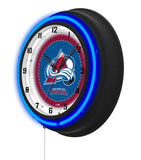 Colorado Avalanche Black Case Neon Clock