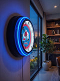 Colorado Avalanche Black Case Neon Clock