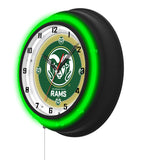 Colorado State University Black Case Neon Clock