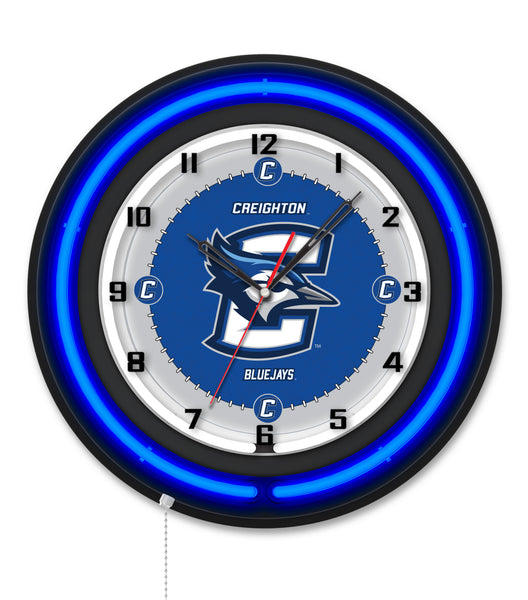 Creighton University Black Case Neon Clock