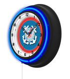 United States Coast Guard Black Case Neon Clock