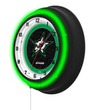 Dallas Stars Black Case Neon Clock