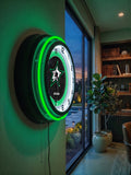 Dallas Stars Black Case Neon Clock