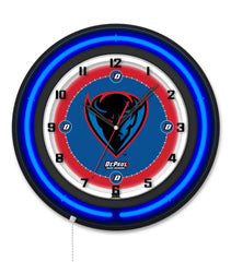 DePaul University Black Case Neon Clock