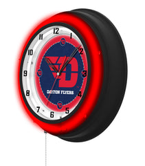 University of Dayton Black Case Neon Clock