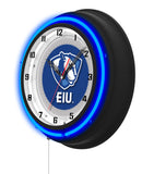 Eastern Illinois University Black Case Neon Clock