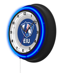 Eastern Illinois University Black Case Neon Clock