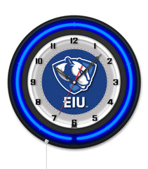 Eastern Illinois University Black Case Neon Clock