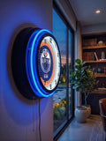Edmonton Oilers Black Case Neon Clock