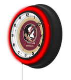 Florida State (Head) Black Case Neon Clock