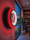 Florida State (Head) Black Case Neon Clock