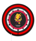 Ferris State University Black Case Neon Clock