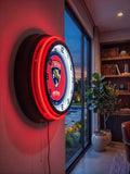 Florida Panthers Black Case Neon Clock