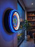 University of Florida Black Case Neon Clock
