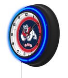 Fresno State University Black Case Neon Clock