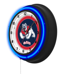 Fresno State University Black Case Neon Clock