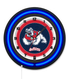 Fresno State University Black Case Neon Clock