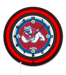 Fresno State University Black Case Neon Clock