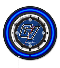 Grand Valley State University Black Case Neon Clock