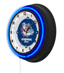 Gonzaga Black Case Neon Clock