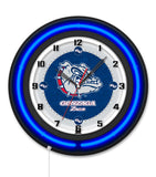 Gonzaga Black Case Neon Clock