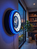 Georgetown University Black Case Neon Clock