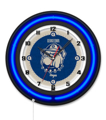 Georgetown University Black Case Neon Clock