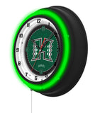 University of Hawaii Black Case Neon Clock