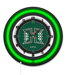 University of Hawaii Black Case Neon Clock