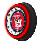 University of Houston Black Case Neon Clock