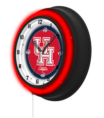 University of Houston Black Case Neon Clock