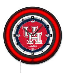 University of Houston Black Case Neon Clock