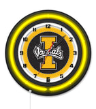 University of Idaho Black Case Neon Clock