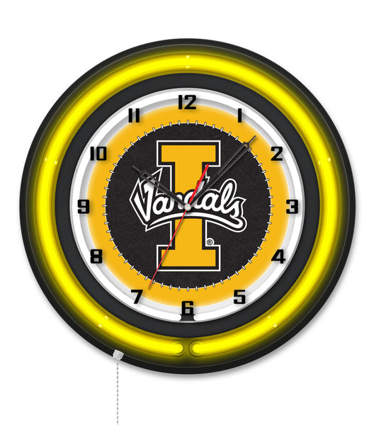 University of Idaho Black Case Neon Clock
