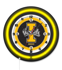 University of Idaho Black Case Neon Clock